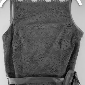 Isaac Mizrahi for Target Black Lace Sheath Dress S 10 | Belted | Sleeveless